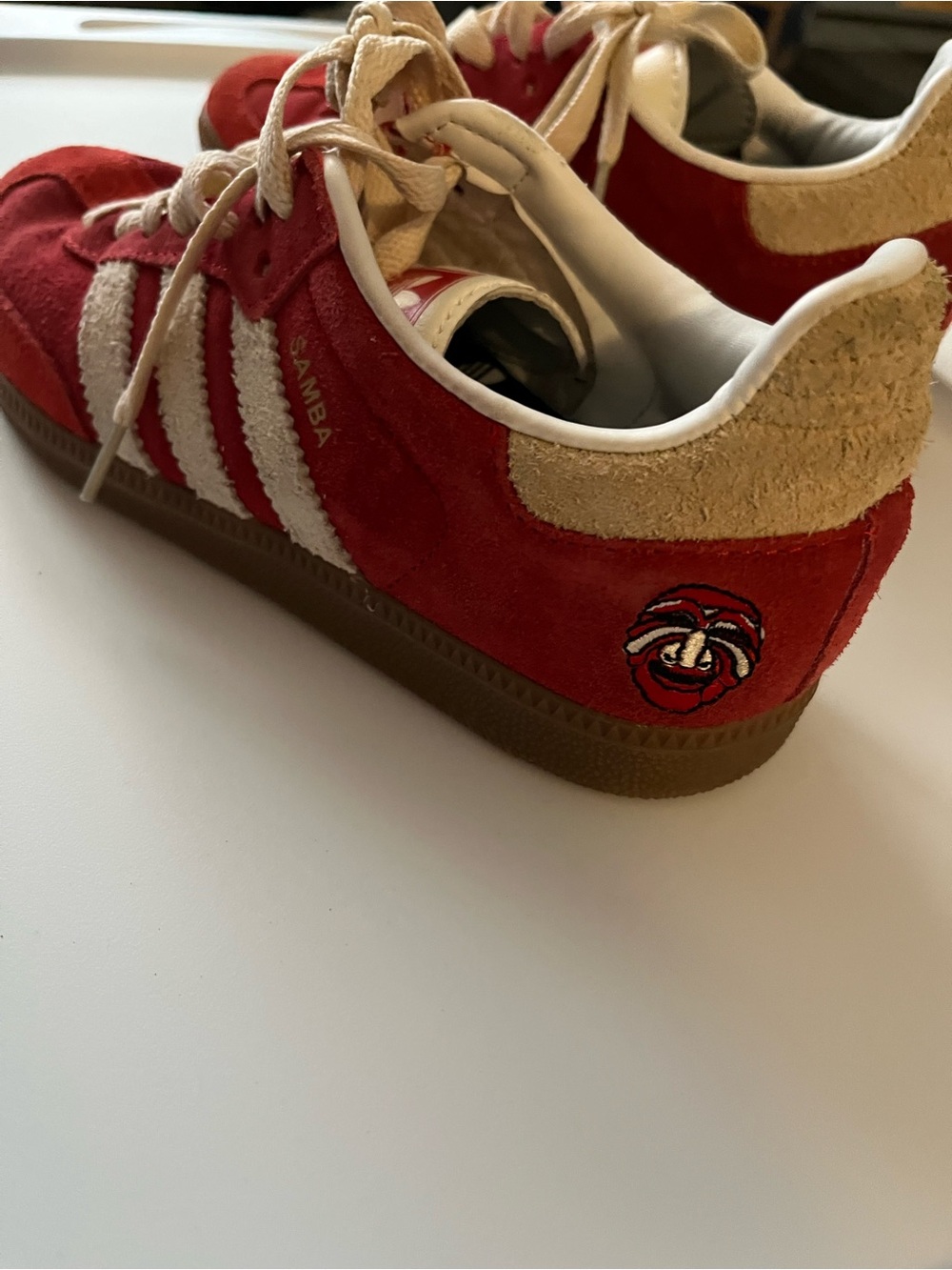 Adidas Samba OG ‘Talchum Pack’- Suede Sneaker - Red/White - Picture 9 of 12